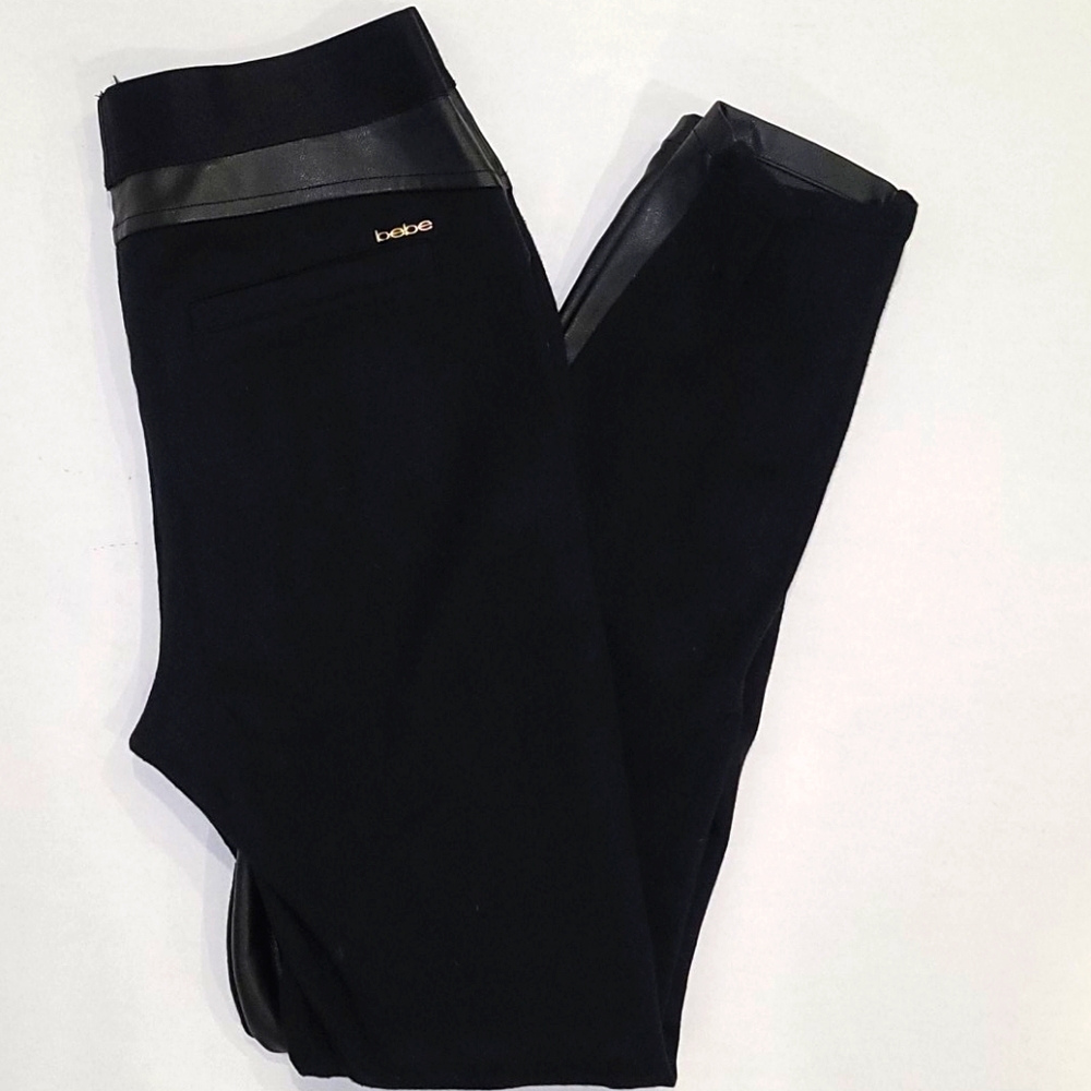 Bebe Black Faux Leather Leggings